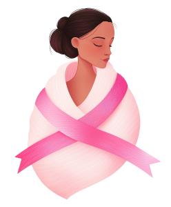 Woman Wrapped In Ribbon PowerPoint clipart graphic preview.