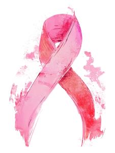 Painted Breast Cancer Ribbon PowerPoint clipart graphic preview.