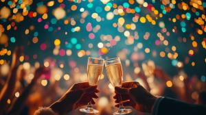 Celebration Toast Background Image PowerPoint clipart graphic preview.