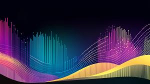 Colorful Waveform Background PowerPoint clipart graphic preview.