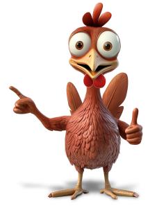 Turkey Pointing Thumbs Up PowerPoint clipart graphic preview.