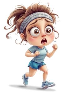 Exhausted Female Jogger PowerPoint clipart graphic preview.