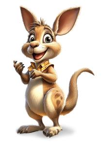 Cartoon Kangaroo PowerPoint clipart graphic preview.