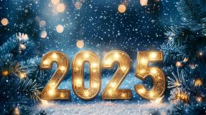 New Year Celebration 2025 PowerPoint clipart graphic preview.