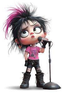 Punk Rock Girl PowerPoint clipart graphic preview.
