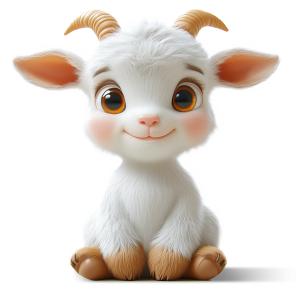 Cute Baby Billy Goat PowerPoint clipart graphic preview.