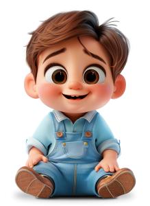 Baby Boy Wearing Overhauls PowerPoint clipart graphic preview.