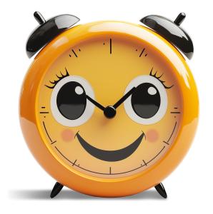 Cute Alarm Clock PowerPoint clipart graphic preview.