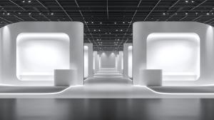 Modern Exhibition Space Background PowerPoint clipart graphic preview.