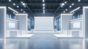 Modern Exhibition Space Background Image PowerPoint clipart graphic preview.