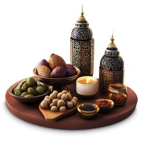 Ramadan Food Lantern PowerPoint clipart graphic preview.