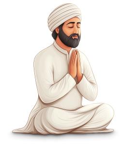 Religious Man Praying PowerPoint clipart graphic preview.