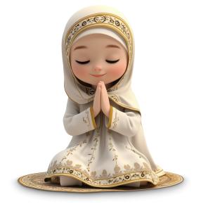 Religious Girl Praying PowerPoint clipart graphic preview.