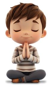 Boy Praying PowerPoint clipart graphic preview.
