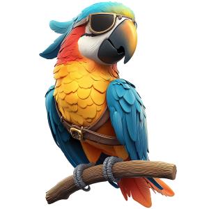 Parrot Wearing Sunglasses  Image PowerPoint clipart graphic preview.