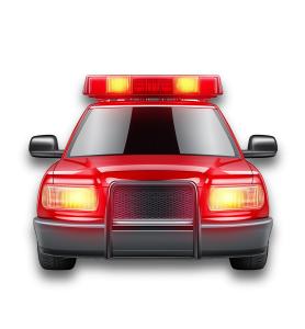Old School Police Vehicle PowerPoint clipart graphic preview.