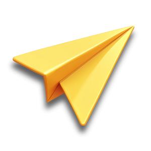 Completed Paper Airplane PowerPoint clipart graphic preview.