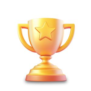 Gold Star Trophy  Image PowerPoint clipart graphic preview.