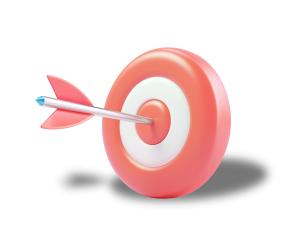 Stylized Bullseye Target PowerPoint clipart graphic preview.