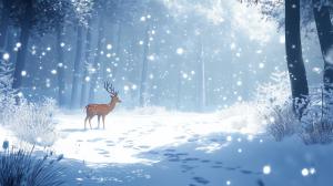 Winter Wonderland Forest Scene PowerPoint clipart graphic preview.