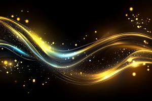 Golden Light Abstract Background PowerPoint clipart graphic preview.