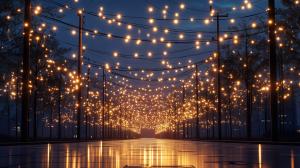 Festive Street Lights Background Image PowerPoint clipart graphic preview.