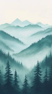 Serene Mountain Landscape PowerPoint clipart graphic preview.