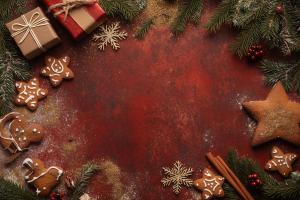 Rustic Christmas Cookies Theme PowerPoint clipart graphic preview.