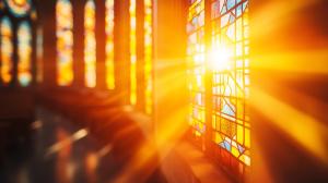 Stained Glass Worship Background PowerPoint clipart graphic preview.