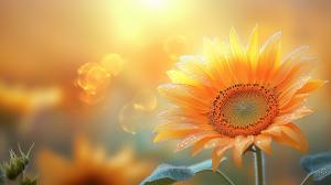 Summer Sunflower Close-Up PowerPoint clipart graphic preview.