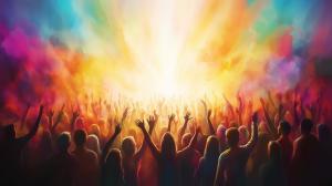 Praise and Worship Celebration PowerPoint clipart graphic preview.