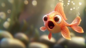Surprised Goldfish Image PowerPoint clipart graphic preview.