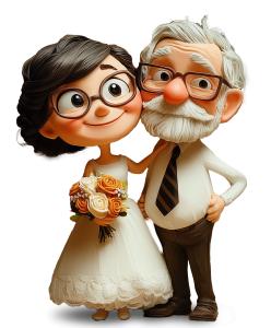 Wedding Anniversary Couple  PNG PowerPoint clipart graphic preview.