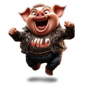 Go Hog Wild PowerPoint clipart graphic preview.