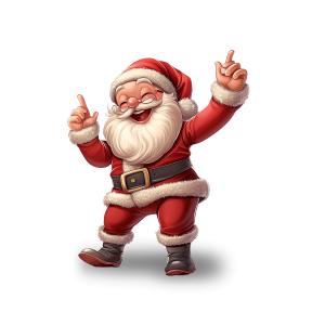 Joyful Santa Claus Dancing PowerPoint clipart graphic preview.
