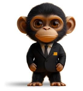 Business Monkey PowerPoint clipart graphic preview.