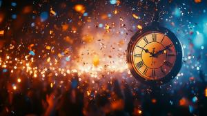 New Year Celebration Background PowerPoint clipart graphic preview.