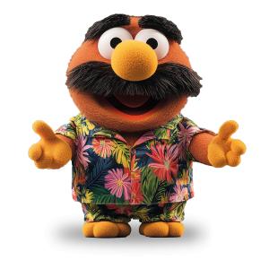 Tropical Vacation Puppet PowerPoint clipart graphic preview.