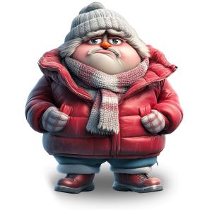 Cold Winter Cartoon Man  PNG PowerPoint clipart graphic preview.