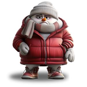 Cold Snowman PowerPoint clipart graphic preview.