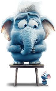 Elephant Scared Of Mouse PowerPoint clipart graphic preview.