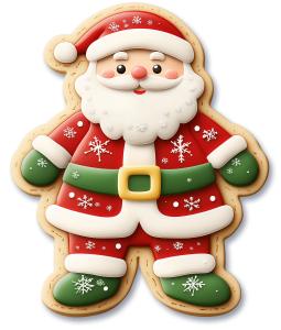 Santa Cookie PowerPoint clipart graphic preview.