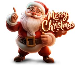 Santa Christmas Sign PowerPoint clipart graphic preview.
