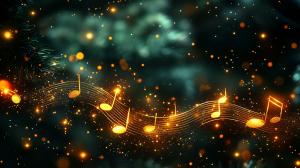 Musical Notes Background Design PowerPoint clipart graphic preview.
