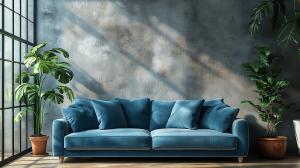 Modern Living Room Design PowerPoint clipart graphic preview.