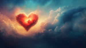 Heart Nebula in Sky PowerPoint clipart graphic preview.