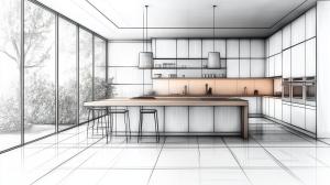 Modern Kitchen Design Concept PowerPoint clipart graphic preview.