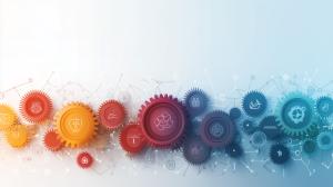 Business Gears Background PowerPoint clipart graphic preview.