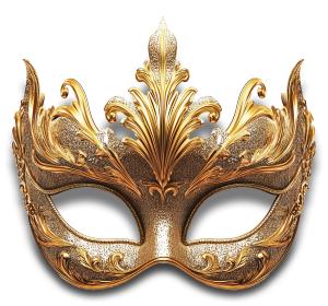 Elegant Party Mask PowerPoint clipart graphic preview.