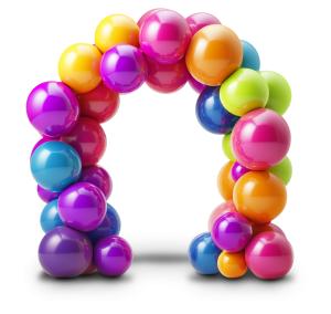 Colorful Balloon Arch PowerPoint clipart graphic preview.